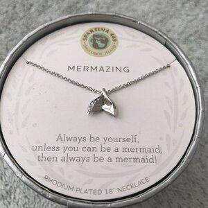 Spartina 449 Whale Tail Rhodium Plated 18" Necklace NIB